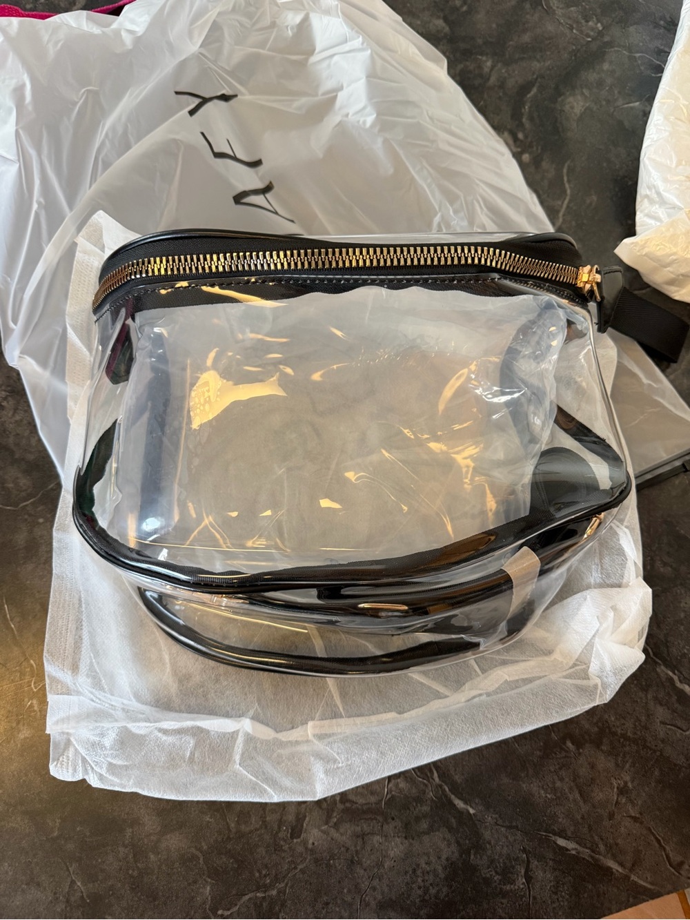 New Emmafy clear crossbody stadium Bag black trim